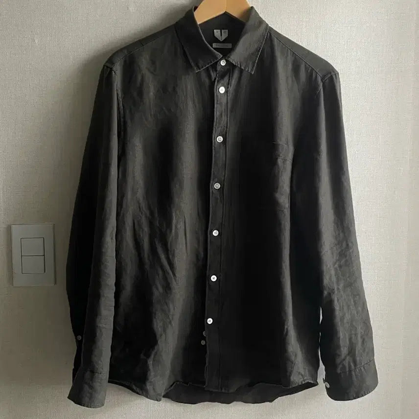[SOLD OUT] 아르켓 레귤러핏 린넨 셔츠 다크올리브 44(100)