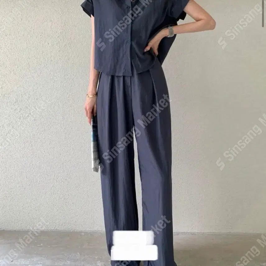[BUNJANG] Linen Shirt Wide Pants Setup / 린넨 셔츠 와이드 팬츠 셋업