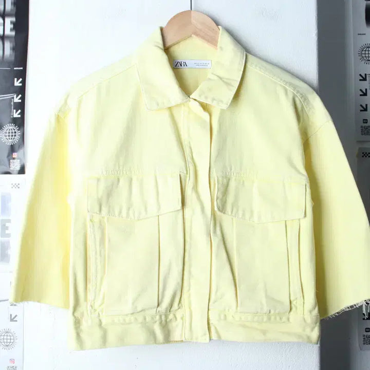 [BUNJANG] Zara Zip-Up Windbreaker Jacket Cropped Yellow / W(M) 자라 집업 바람막이 점퍼자켓 트러커 크롭 노랑 개나리-7697