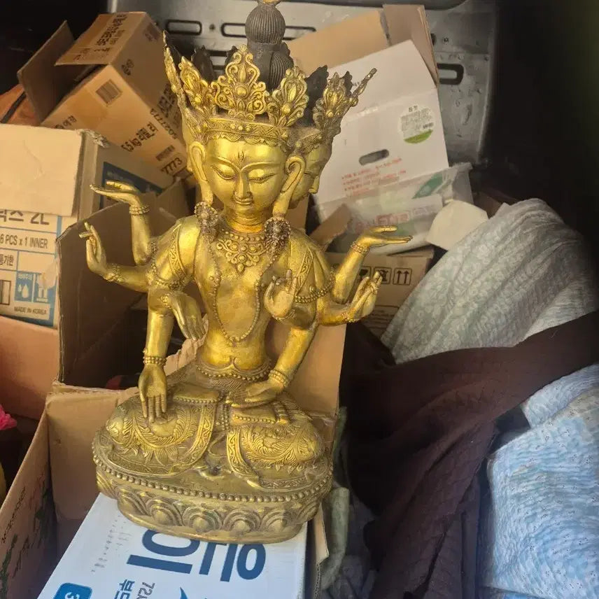 [BUNJANG] 33cm Bronze Statue / 53   33   22센치 동재질 4면얼굴