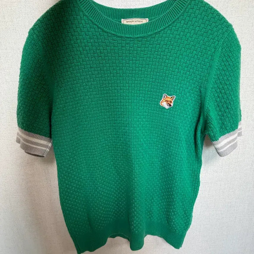 [BUNJANG] Maison Kitsuné Fox Head Knit Green XS / 메종키츠네 폭스헤드 니트 그린 XS