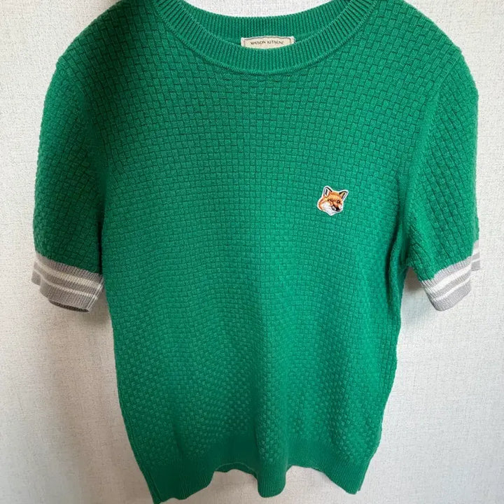 [BUNJANG] Maison Kitsuné Fox Head Knit Green XS / 메종키츠네 폭스헤드 니트 그린 XS