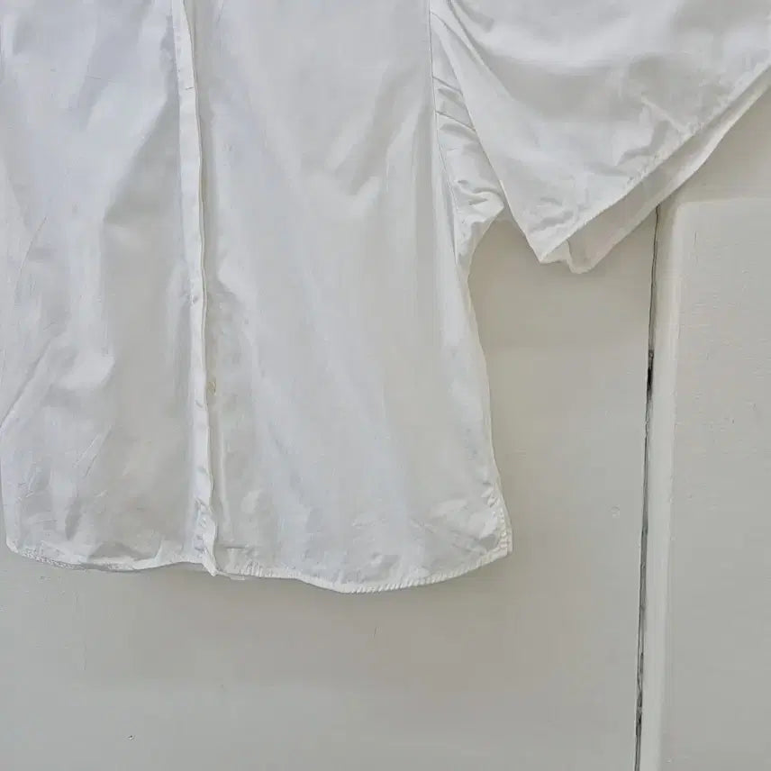 [BUNJANG] Massimo Dutti White Puff Sleeve Short Sleeve Shirt / 마시모두띠 화이트 퍼프 반팔 셔츠