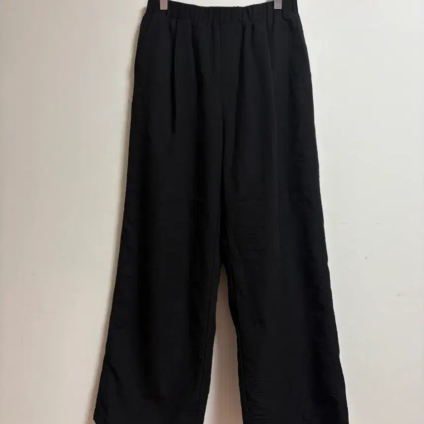 [BUNJANG] Black Wide Banding Pants / 블랙 밴딩 와이드팬츠