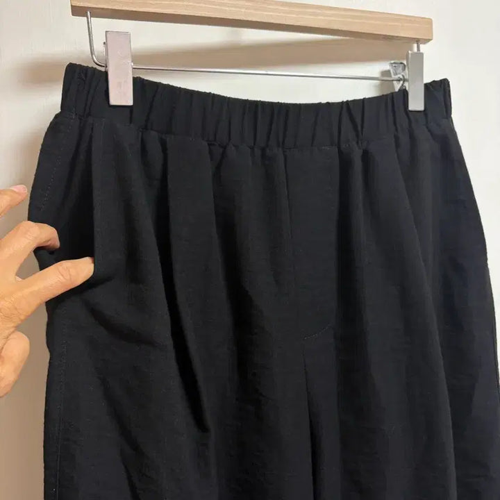 [BUNJANG] Black Wide Banding Pants / 블랙 밴딩 와이드팬츠