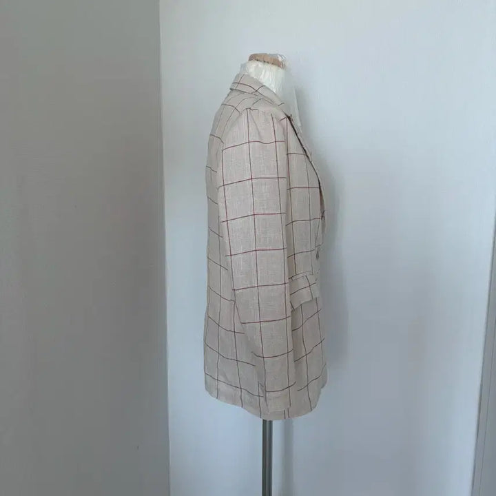 [BUNJANG] Maison Blanche Linen Checkered Jacket / 메종블랑쉬 체크무늬 린넨 자켓