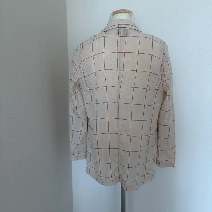 [BUNJANG] Maison Blanche Linen Checkered Jacket / 메종블랑쉬 체크무늬 린넨 자켓