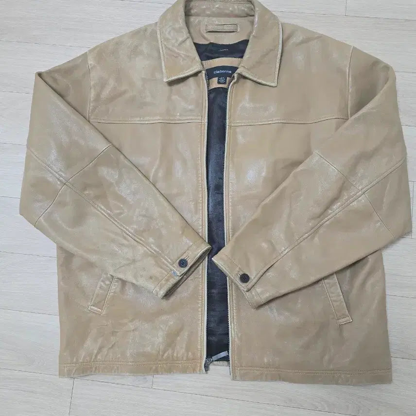 [BUNJANG] Claiborne Lambskin Leather Jacket Tan L / Claiborne 클레이본 양가죽 레더자켓 탄컬러 L