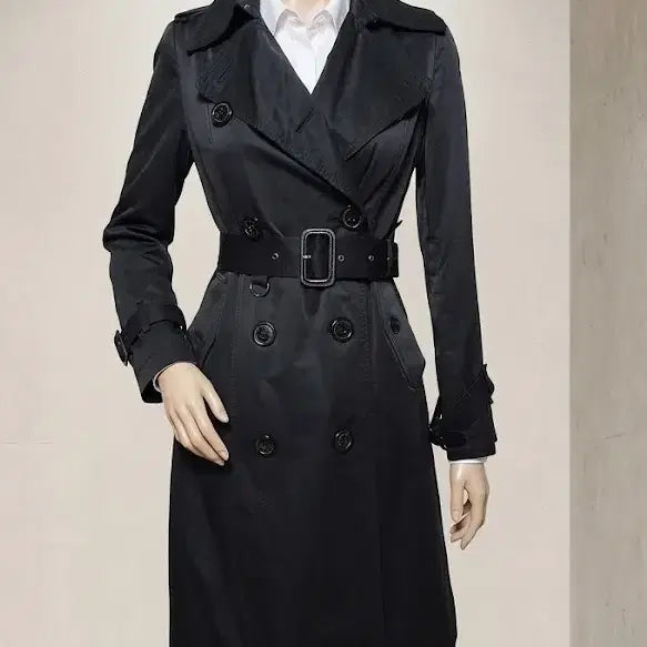 [BUNJANG] GGPX Double-Button Slim Trench Coat Black / GGPX 더블버튼 슬림 트렌치코트 66 블랙