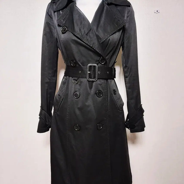 [BUNJANG] GGPX Double-Button Slim Trench Coat Black / GGPX 더블버튼 슬림 트렌치코트 66 블랙