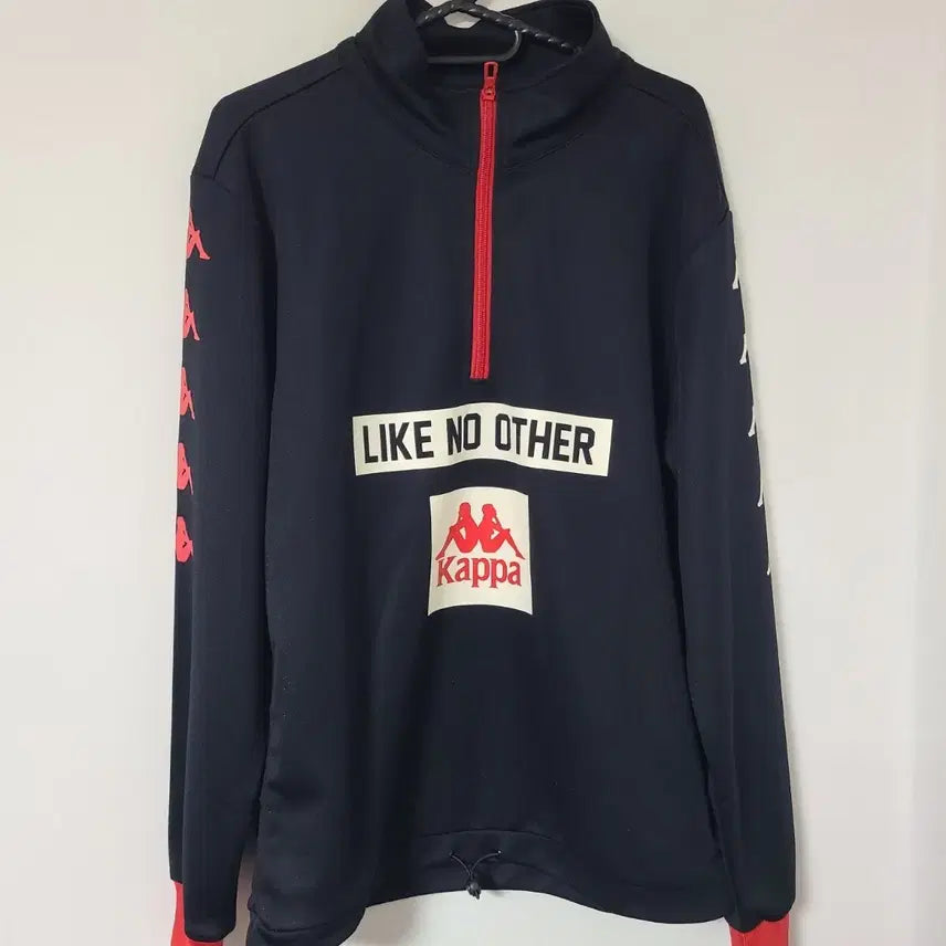 [BUNJANG] Kappa Black Half-Zip Sweatshirt / 카파 블랙 하프집업 맨투맨90