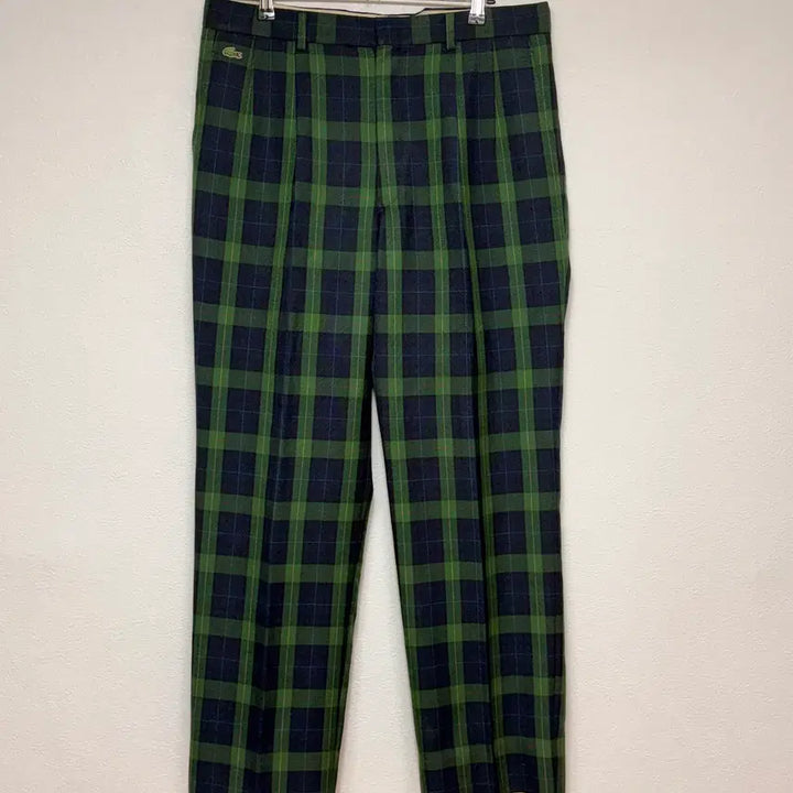 [BUNJANG] Lacoste Vintage Check Cotton Pants Size 90 / 라코스테 빈티지 체크 면바지 90