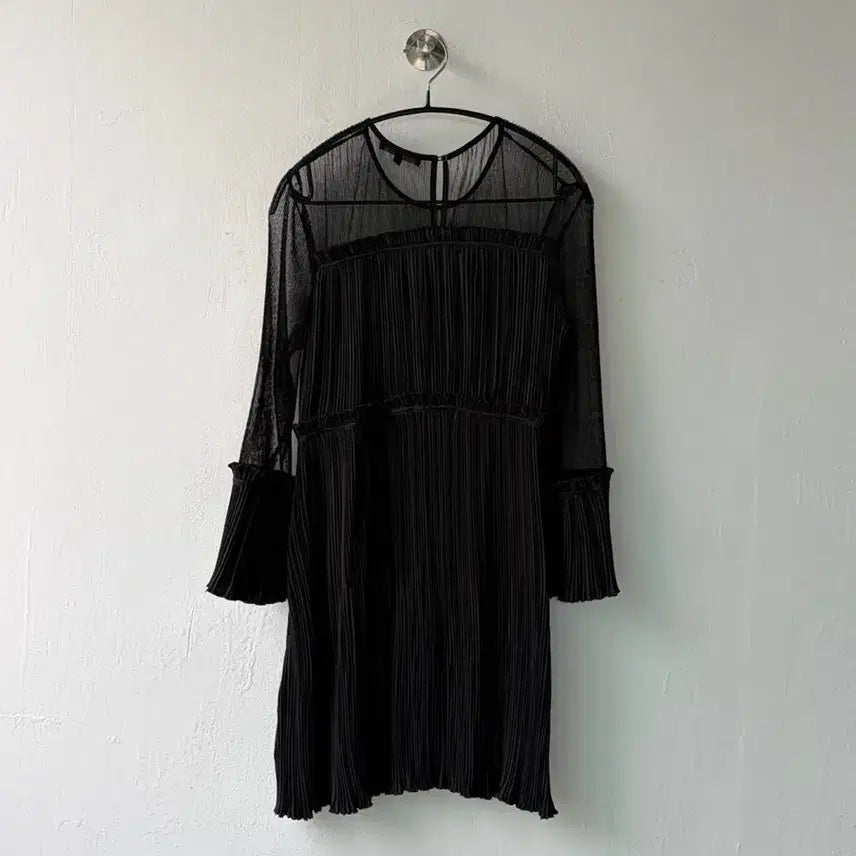 [BUNJANG] Maje See-through Pleated Dress Size 3 (55) / 마쥬 시스루 플리츠 원피스 3사이즈 55