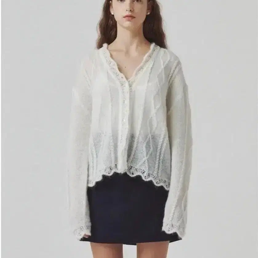 [BUNJANG] Fleta Kid Mohair Cardigan Ivory / 플레따 키드모헤어 가디건 아이보리