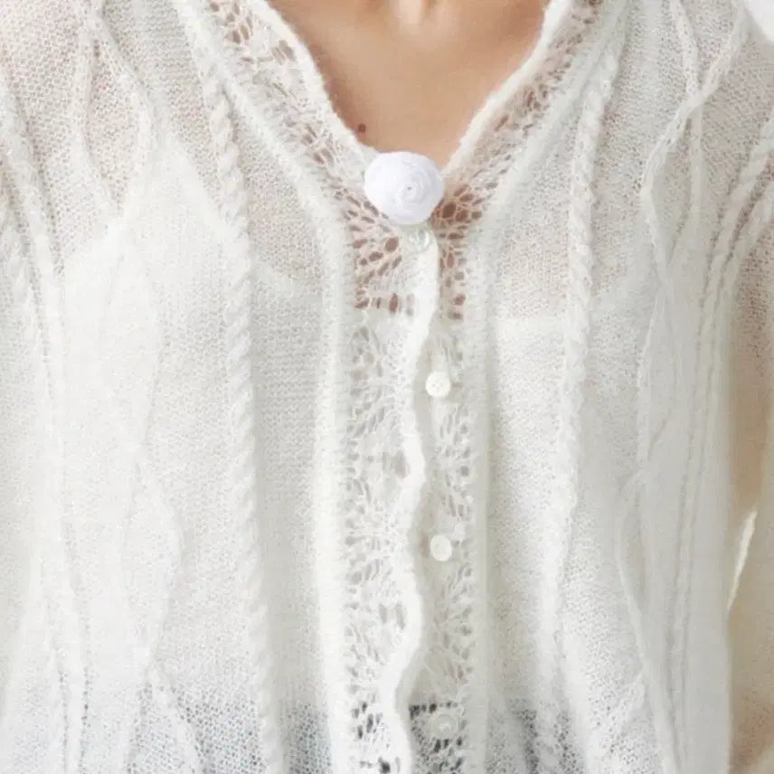 [BUNJANG] Fleta Kid Mohair Cardigan Ivory / 플레따 키드모헤어 가디건 아이보리