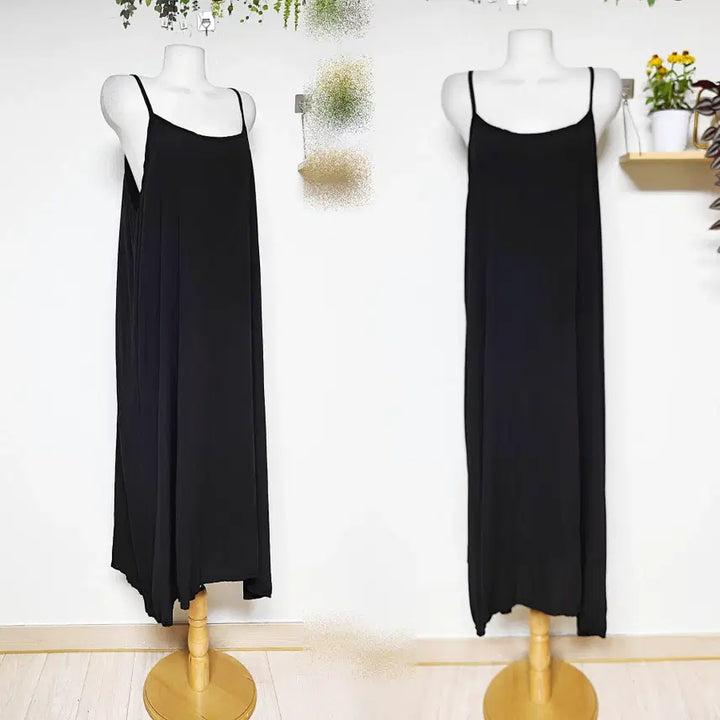 [BUNJANG] ANY V-neck Long Dress Black / ANY 55~88 뷔스티에 롱원피스 블랙