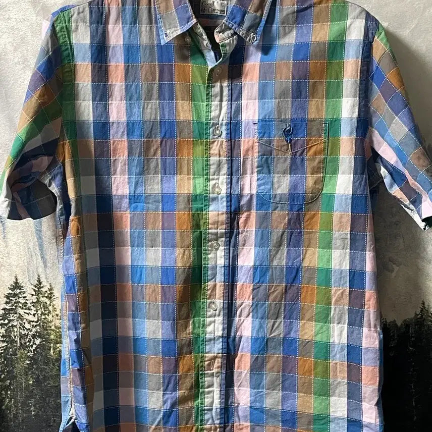 [BUNJANG] Coen Check Short Sleeve Shirt (L-XL) / L~XL) 코엔 체크 반팔 셔츠