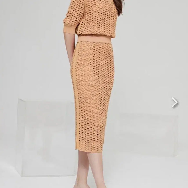[BUNJANG] Mine Knit Top and Skirt Two-Piece Set / 마인 반팔 니트 탑, 스커트 투피스 세트 F 55