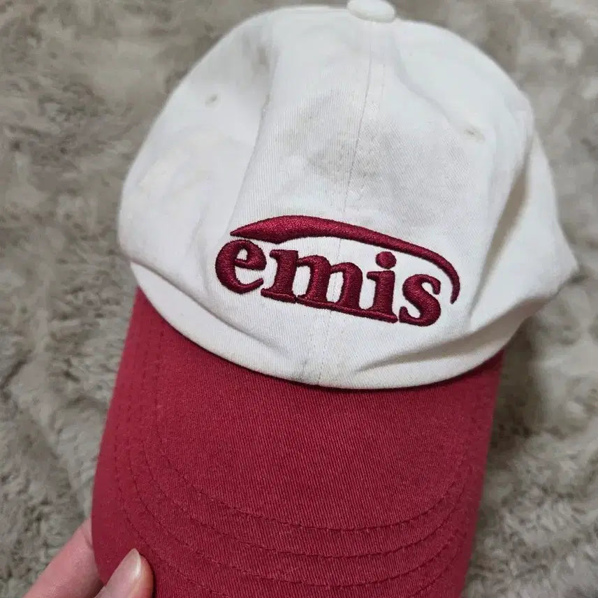 [BUNJANG] Emis Ball Cap White/Red / emis 이미스 볼캡 화이트/레드