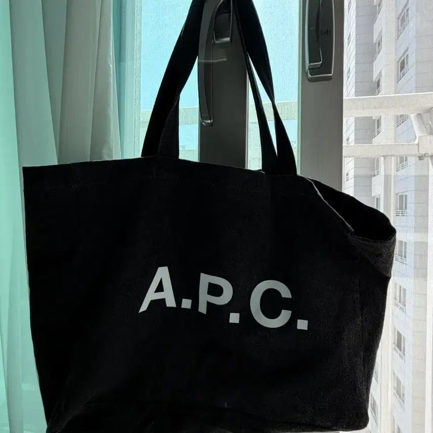 [BUNJANG] A.P.C. Denim Black Logo Eco Bag Tote / 아페쎄(APC) 데님 블랙 에코백 급처