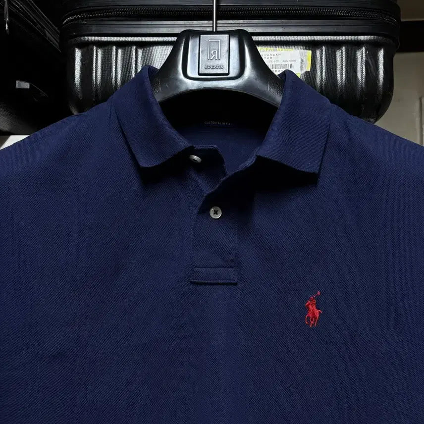 [BUNJANG] Polo Ralph Lauren Navy Polo T-Shirt Custom Slim Fit / QR정품) 폴로네이비 카라티