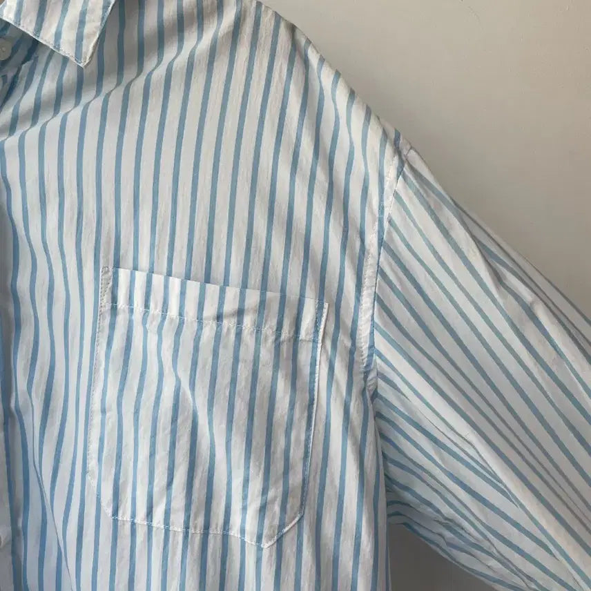 [BUNJANG] ZIOZIA Sky Blue Stripe Shirt / ZIO SONGZIO 스카이블루 스트라이프 셔츠 90
