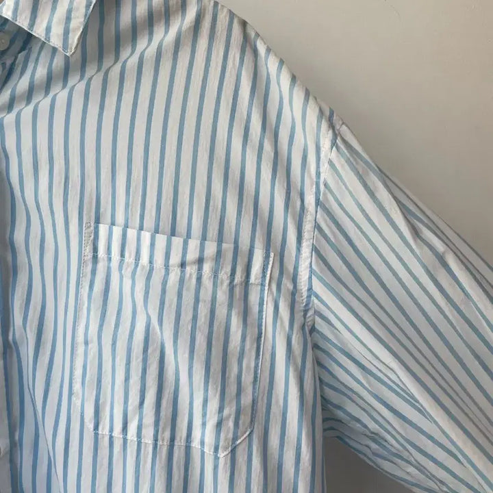 [BUNJANG] ZIOZIA Sky Blue Stripe Shirt / ZIO SONGZIO 스카이블루 스트라이프 셔츠 90