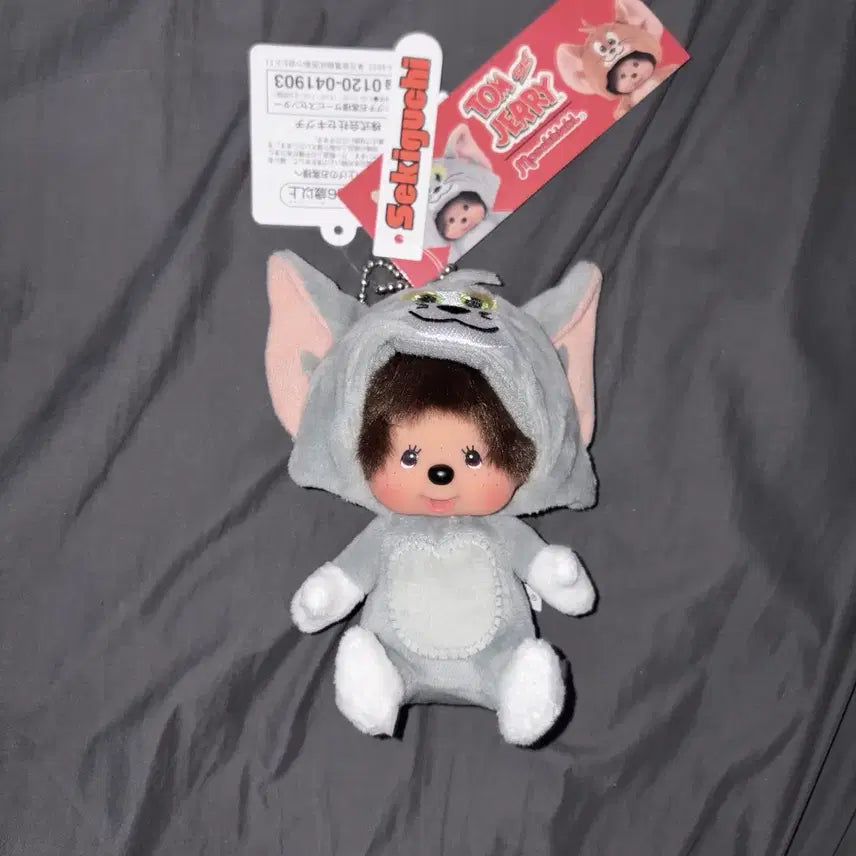 [BUNJANG] Tom and Jerry Monchhichi Doll Keychain / 톰과제리 몬치치 인형 키링