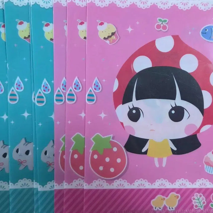 [BUNJANG] Classic Mini Doll Stationery File Bundle Set / 일괄) 고전 미니돌 미니화일 문구 굿즈 2종 7개