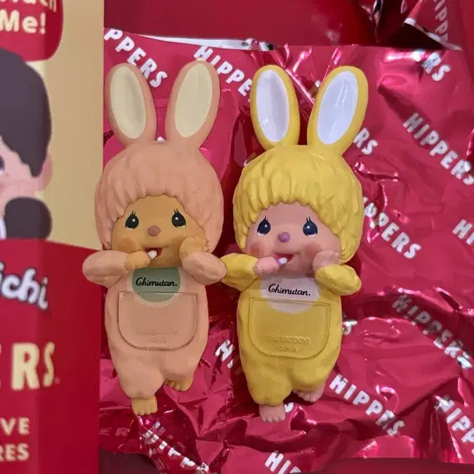 [BUNJANG] Monchhichi Chimutan Hyper Yellow Pink Bundle Set / 몬치치 치무탄 히퍼 노랑 핑크 일괄 옐로우 분홍 토끼