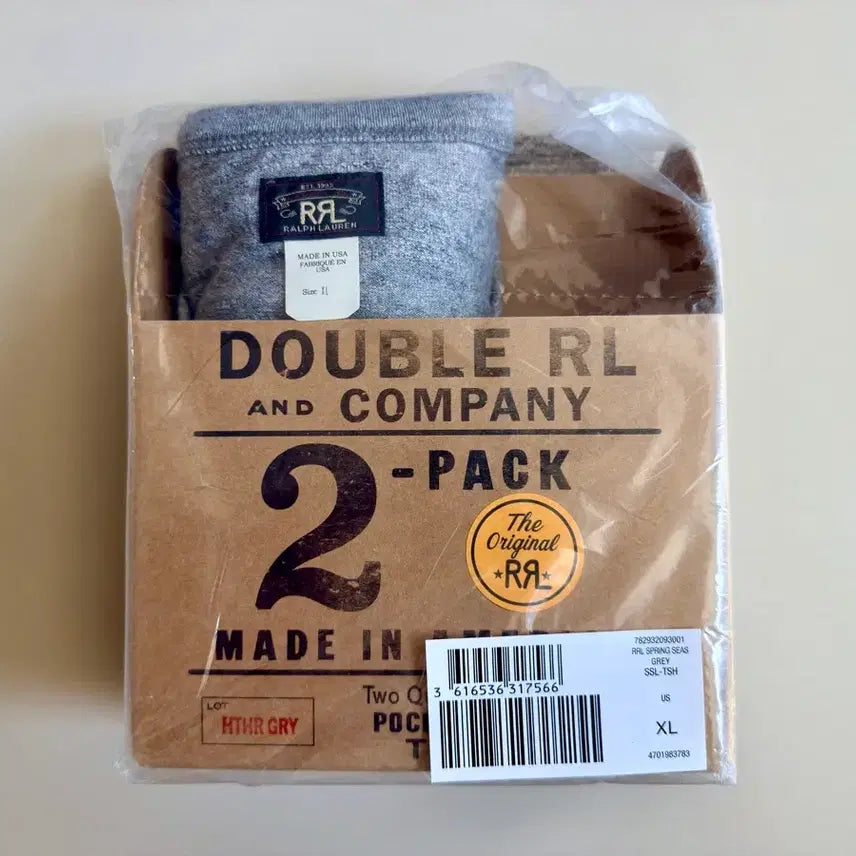 [SOLD OUT] 더블알엘 투팩(2pack) 헤더그레이 XL 1장