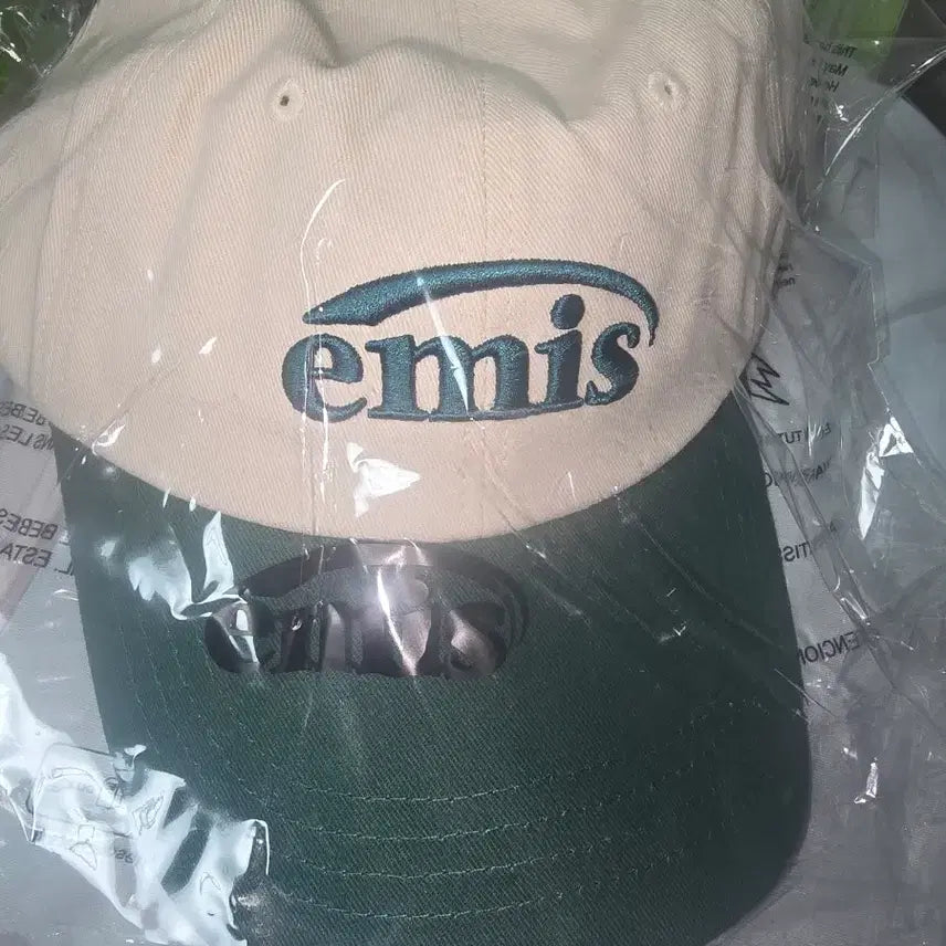 [BUNJANG] Emis Logo Ball Cap Ivory/Green / emis 에미스 볼캡 아이보리/그린