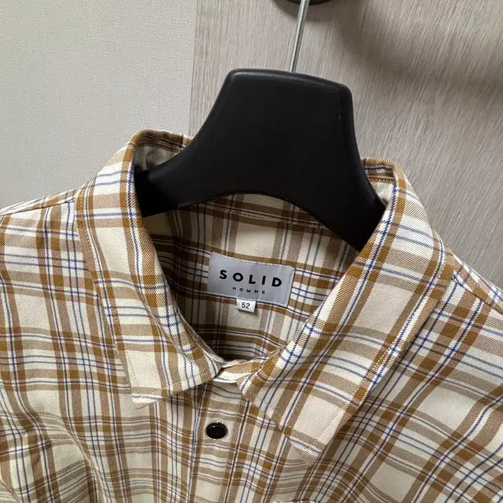 [BUNJANG] Solid Homme Check Shirt Size 52 / 솔리드옴므 체크 셔츠 52사이즈