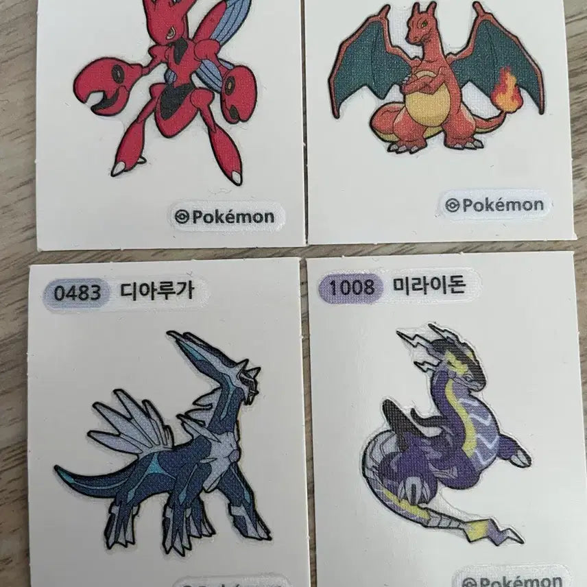 [BUNJANG] Pokemon Sticker Collection - Charizard, Magcargo, Dialga, Miraidon / 포켓몬 띠부씰 리자몽 리자드 일괄