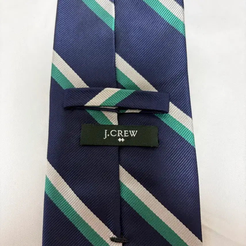 [BUNJANG] J.Crew Striped Silk Necktie Green/Navy / 제이크루 스트라이프 넥타이 그린/네이비