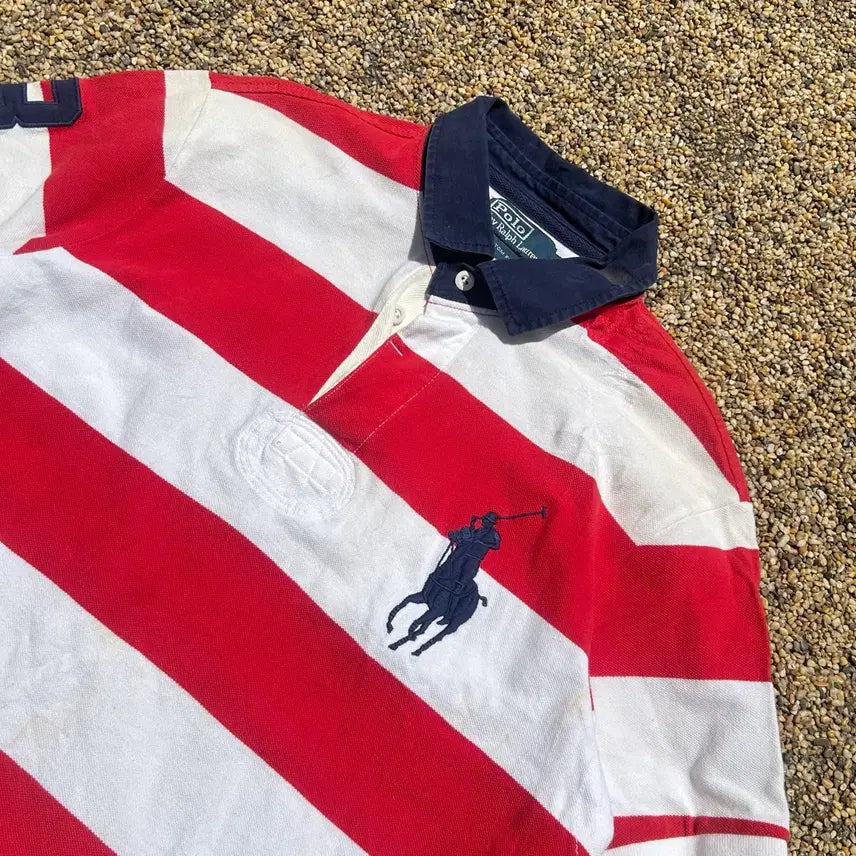 [BUNJANG] Polo Ralph Lauren Big Pony Stripe Short Sleeve T-Shirt / 폴로(POLO RalphLauren) 빅포니 스트라이프 반팔티