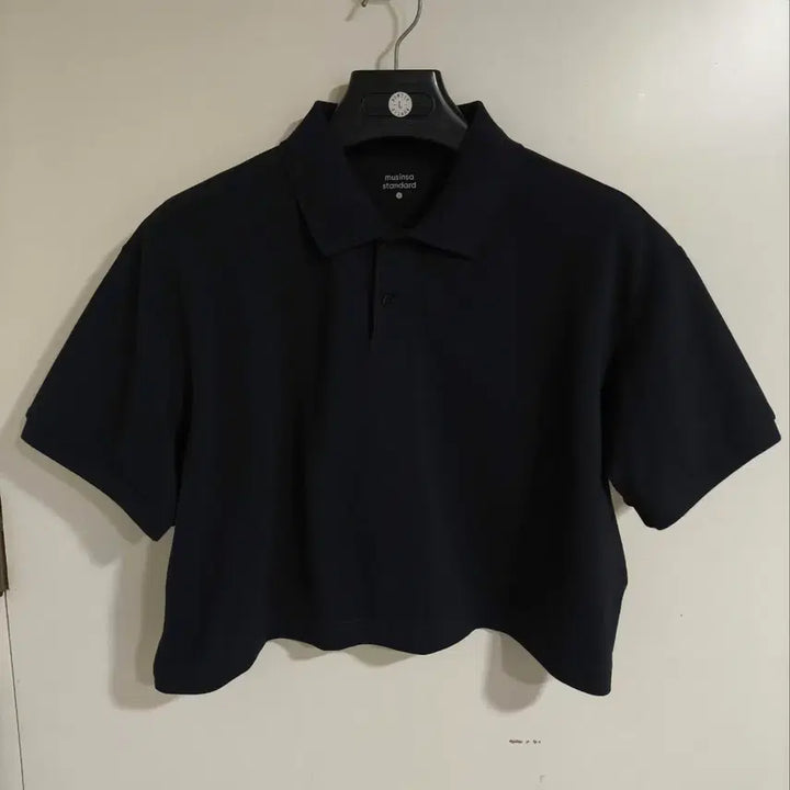 [BUNJANG] Musinsa Standard Oversized Crop Pique Polo Shirt Navy / L 무신사 스탠다드 오버사이즈 크롭 피케 폴로 셔츠 네이비