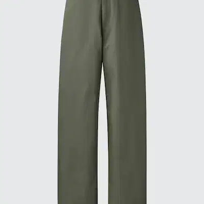 [BUNJANG] Uniqlo Wide Fit Chino Pants Long Length Olive Size 73 / 유니클로 와이드핏치노팬츠(다리길이85.5cm, 긴기장) 올리브 73사이즈