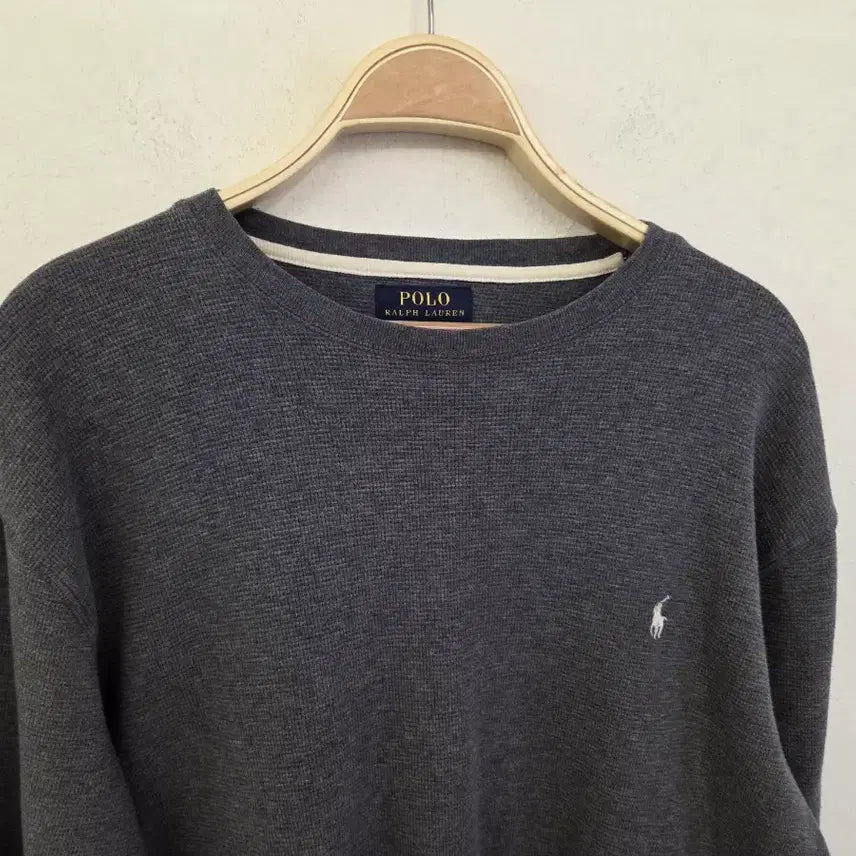 [BUNJANG] Polo Ralph Lauren Gray Waffle Long Sleeve T-Shirt / 폴로 그레이 와플 긴팔티