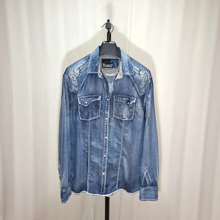 [BUNJANG] ROAR Western Denim Shirt XXL / (택포) ROAR 웨스턴 데님셔츠 XXL B882