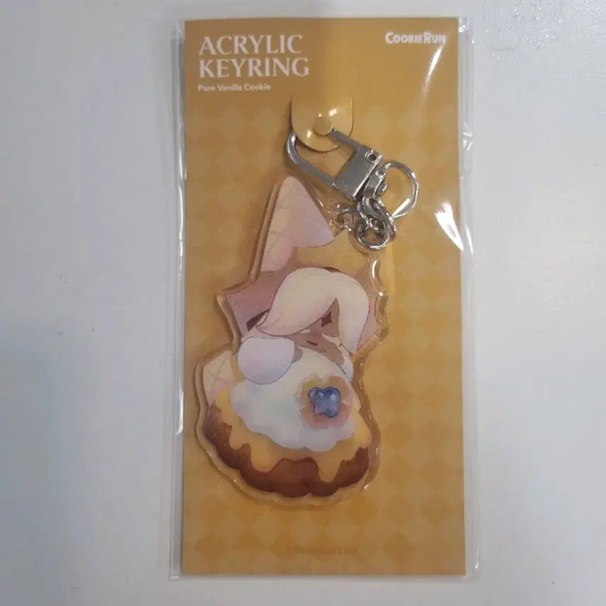 [BUNJANG] Cookie Run Pure Vanilla Cookie Acrylic Keychain / 쿠키런 쿠키앤모어 퓨어바닐라 쿠키 아크릴 키링  퓨바