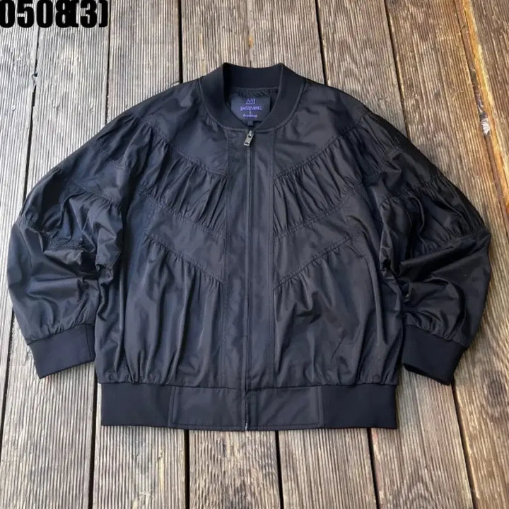 [BUNJANG] Black Shing Detail Bomber Jacket M / 블랙 봄버 자켓 m 0508