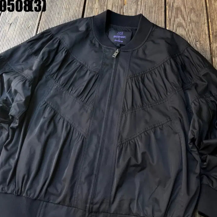 [BUNJANG] Black Shing Detail Bomber Jacket M / 블랙 봄버 자켓 m 0508