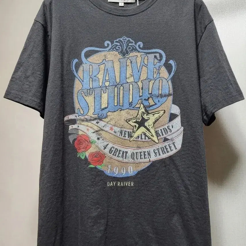 [BUNJANG] RAVE Charcoal T-Shirt Size 2 / (레이브) 차콜티셔츠 2사이즈