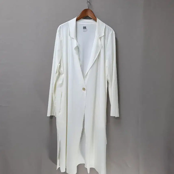 [BUNJANG] The Story Single Button Cool Material Long Shirt / 더 스토리 싱글버튼 쿨소재 화이트  가디건형 롱 셔츠