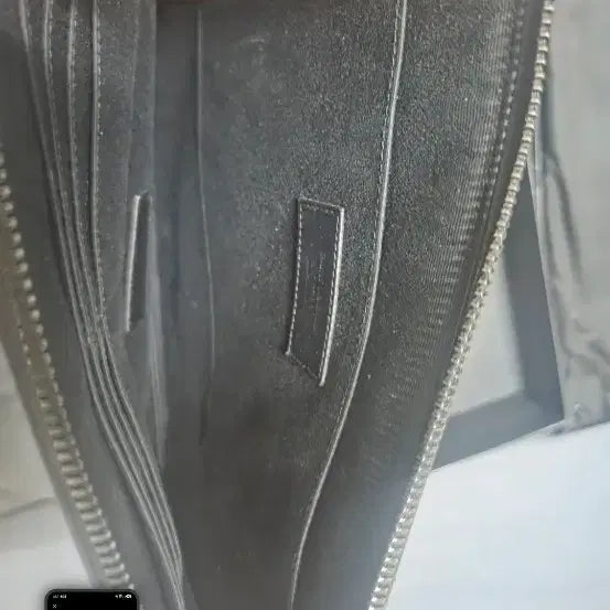 [BUNJANG] Saint Laurent Black Leather Clutch Bag Full Set / 생로랑 블랙 레더 클러치백 풀세트