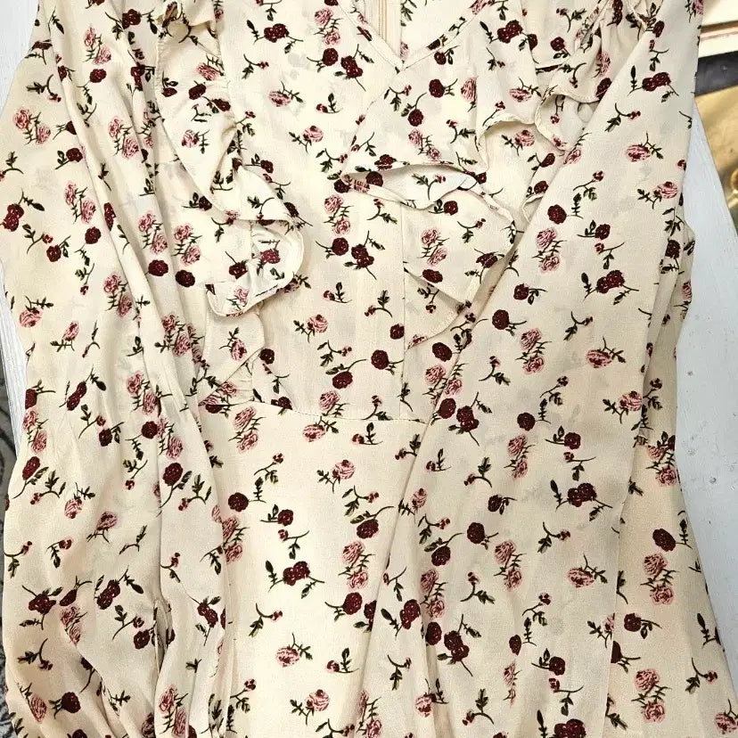 [BUNJANG] Chiffon Frill Dress (Size 44-55) / [새상품]쉬폰 프릴 원피스(44~55)