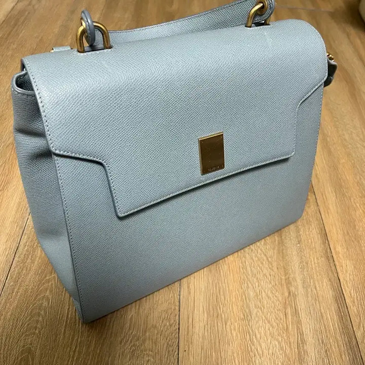 [BUNJANG] Couronne Sky Gray Leather Tote Bag / 쿠론 스카이 그레이 토트백