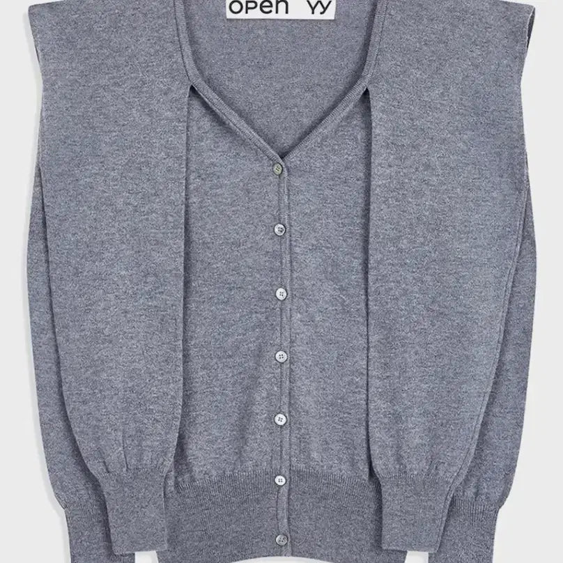 [BUNJANG] O.W.W.I. Sleeve Layered Cardigan Gray S / 오픈와이와이 가디건