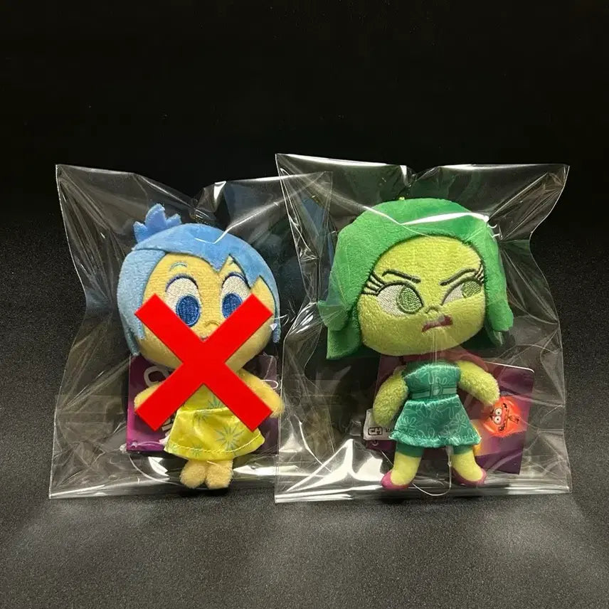 [BUNJANG] Disney Pixar Inside Out Joy Disgust Plush Keychain Set / 인사이드아웃 기쁨이 까칠이 인형 키링 디즈니 픽사 조이 디스거스트